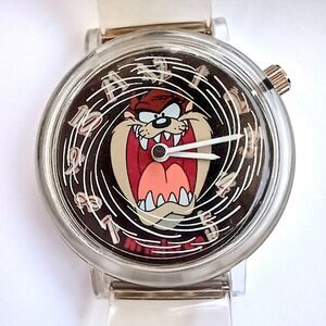 LOONEY TUNES Watch 1994 TAZ TASMANIAN DEVIL Armitron Collectable Acrylic Clear